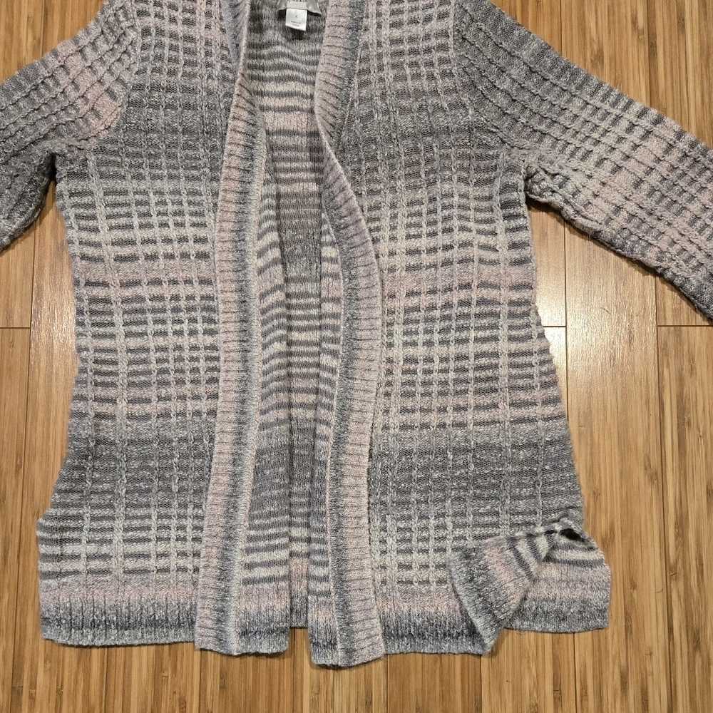 CJ Banks Gray and Pink Cardigan - Picture 3 of 8